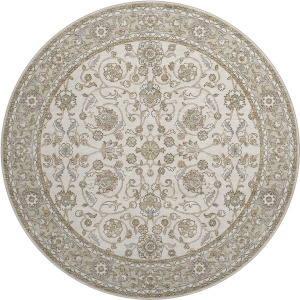 Luxury Washable Hatay Ivory 8' x 8' Round Rug