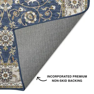 Luxury Washable Hatay Navy 10\' x 14\' Rug