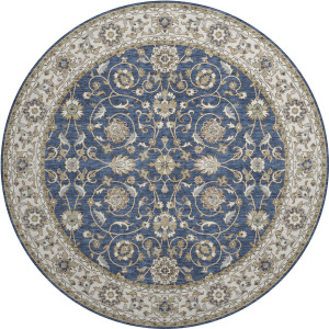 Luxury Washable Hatay Navy 8' x 8' Round Rug