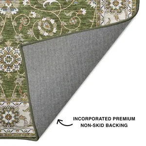 Luxury Washable Hatay Olive 2\'3\" x 7\'6\" Runner Rug