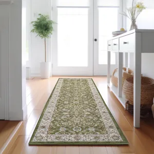 Luxury Washable Hatay Olive 2\'3\" x 7\'6\" Runner Rug