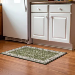 Luxury Washable Hatay Olive 1\'8\" x 2\'6\" Rug