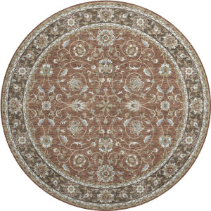 Luxury Washable Hatay Paprika 8' x 8' Round Rug