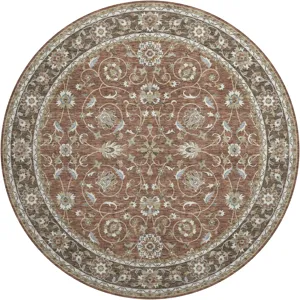 Luxury Washable Hatay Paprika 8\' x 8\' Round Rug