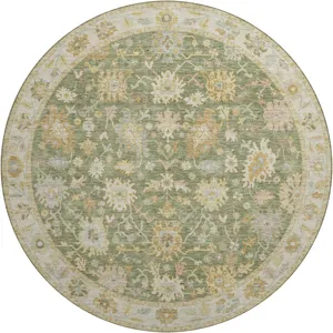 Luxury Washable Hatay Aloe 8\' x 8\' Round Rug