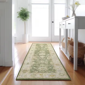 Luxury Washable Hatay Aloe 2\'3\" x 7\'6\" Runner Rug