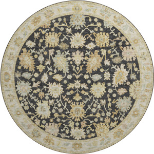 Luxury Washable Hatay Black 8' x 8' Round Rug