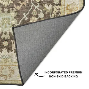 Luxury Washable Hatay Chocolate 1\'8\" x 2\'6\" Rug