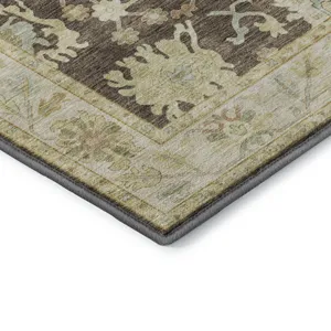 Luxury Washable Hatay Chocolate 1\'8\" x 2\'6\" Rug