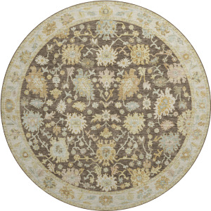 Luxury Washable Hatay Chocolate 8' x 8' Round Rug