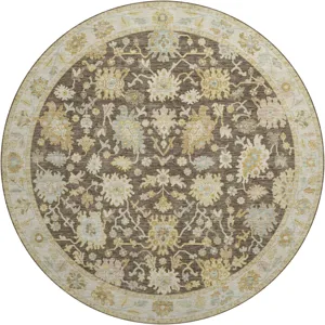 Luxury Washable Hatay Chocolate 8\' x 8\' Round Rug