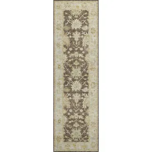 Luxury Washable Hatay Chocolate 2\'3\" x 7\'6\" Runner Rug