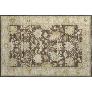 Luxury Washable Hatay Chocolate 1\'8\" x 2\'6\" Rug