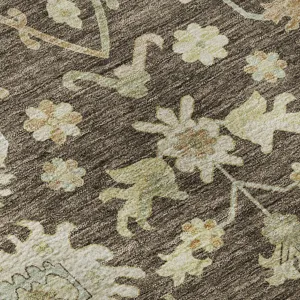 Luxury Washable Hatay Chocolate 1\'8\" x 2\'6\" Rug