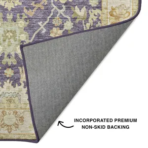 Luxury Washable Hatay Eggplant 2\'6\" x 3\'10\" Rug