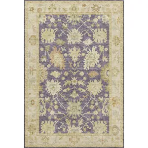 Luxury Washable Hatay Eggplant 2\'6\" x 3\'10\" Rug