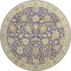 Luxury Washable Hatay Eggplant 8' x 8' Round Rug