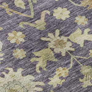 Luxury Washable Hatay Eggplant 2\'6\" x 3\'10\" Rug
