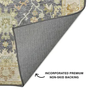 Luxury Washable Hatay Gray 5\' x 7\'6\" Rug