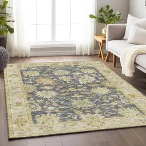 Luxury Washable Hatay Gray 5\' x 7\'6\" Rug