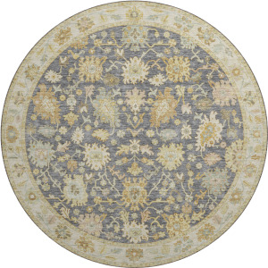 Luxury Washable Hatay Gray 8' x 8' Round Rug