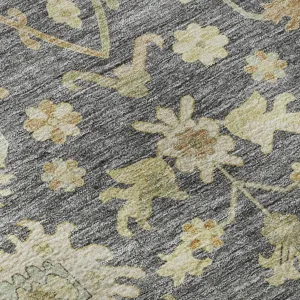 Luxury Washable Hatay Gray 5\' x 7\'6\" Rug
