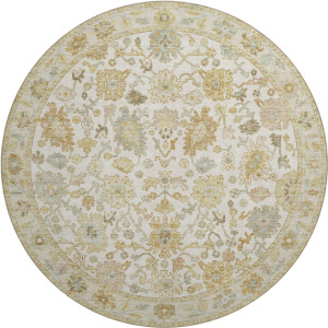 Luxury Washable Hatay Ivory 8' x 8' Round Rug