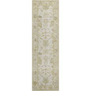 Luxury Washable Hatay Ivory 2\'3\" x 7\'6\" Runner Rug