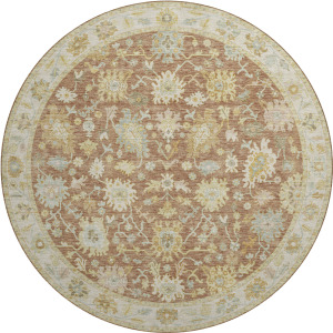 Luxury Washable Hatay Paprika 8' x 8' Round Rug