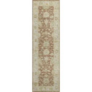 Luxury Washable Hatay Paprika 2\'3\" x 7\'6\" Runner Rug
