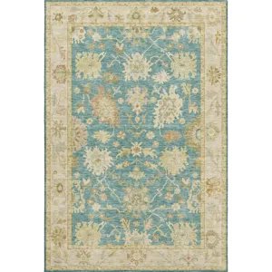 Luxury Washable Hatay Teal 2\'6\" x 3\'10\" Rug