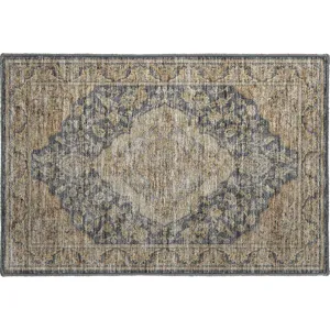 Luxury Washable Hatay Charcoal 1\'8\" x 2\'6\" Rug