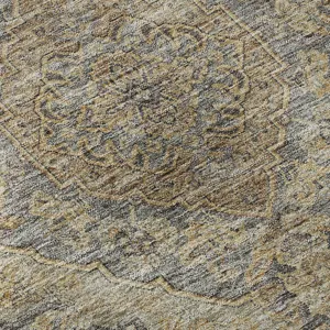 Luxury Washable Hatay Charcoal 8\' x 8\' Round Rug