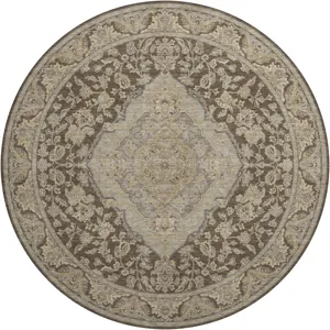 Luxury Washable Hatay Chocolate 8\' x 8\' Round Rug