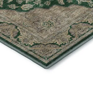 Luxury Washable Hatay Emerald 8\' x 8\' Round Rug