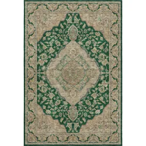 Luxury Washable Hatay Emerald 9\' x 12\' Rug