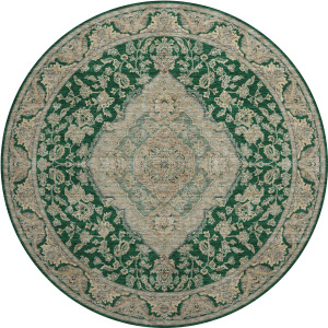 Luxury Washable Hatay Emerald 8' x 8' Round Rug