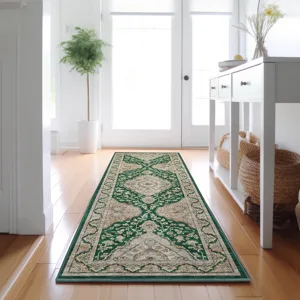 Luxury Washable Hatay Emerald 2\'3\" x 7\'6\" Runner Rug