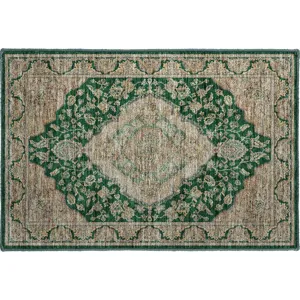 Luxury Washable Hatay Emerald 1\'8\" x 2\'6\" Rug