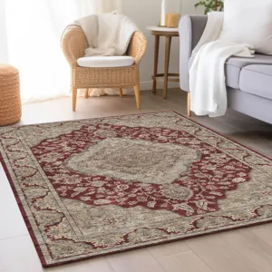 Luxury Washable Hatay Garnet 5\' x 7\'6\" Rug