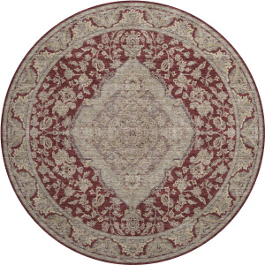 Luxury Washable Hatay Garnet 8' x 8' Round Rug