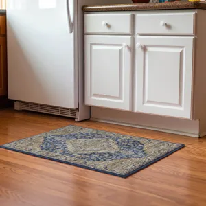 Luxury Washable Hatay Navy 1\'8\" x 2\'6\" Rug