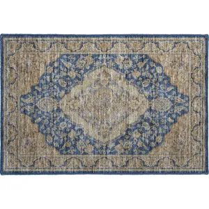 Luxury Washable Hatay Navy 1\'8\" x 2\'6\" Rug