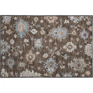 Luxury Washable Hatay Chocolate 1\'8\" x 2\'6\" Rug