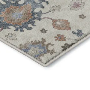 Luxury Washable Hatay Ivory 2\'3\" x 7\'6\" Runner Rug