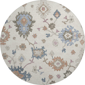 Luxury Washable Hatay Ivory 8' x 8' Round Rug