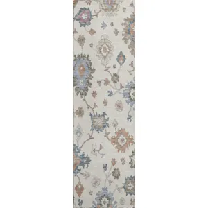 Luxury Washable Hatay Ivory 2\'3\" x 7\'6\" Runner Rug