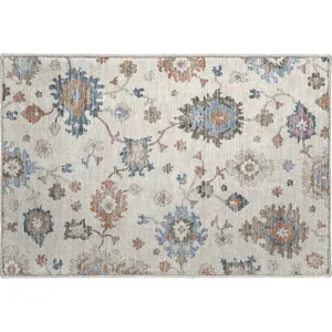 Luxury Washable Hatay Ivory 1\'8\" x 2\'6\" Rug