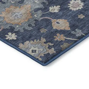 Luxury Washable Hatay Navy 1\'8\" x 2\'6\" Rug