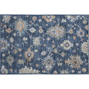 Luxury Washable Hatay Navy 1\'8\" x 2\'6\" Rug